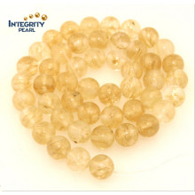Synthetic Quartz Stone Size 6 8 10 12mm Yellow Imitation Crystal Beads